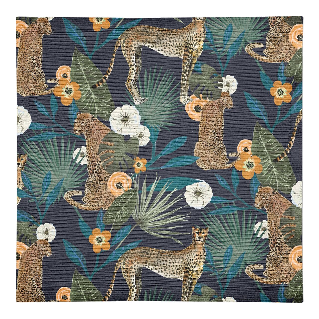 Tropical Cheetah Cotton Twill Dinner Napkin